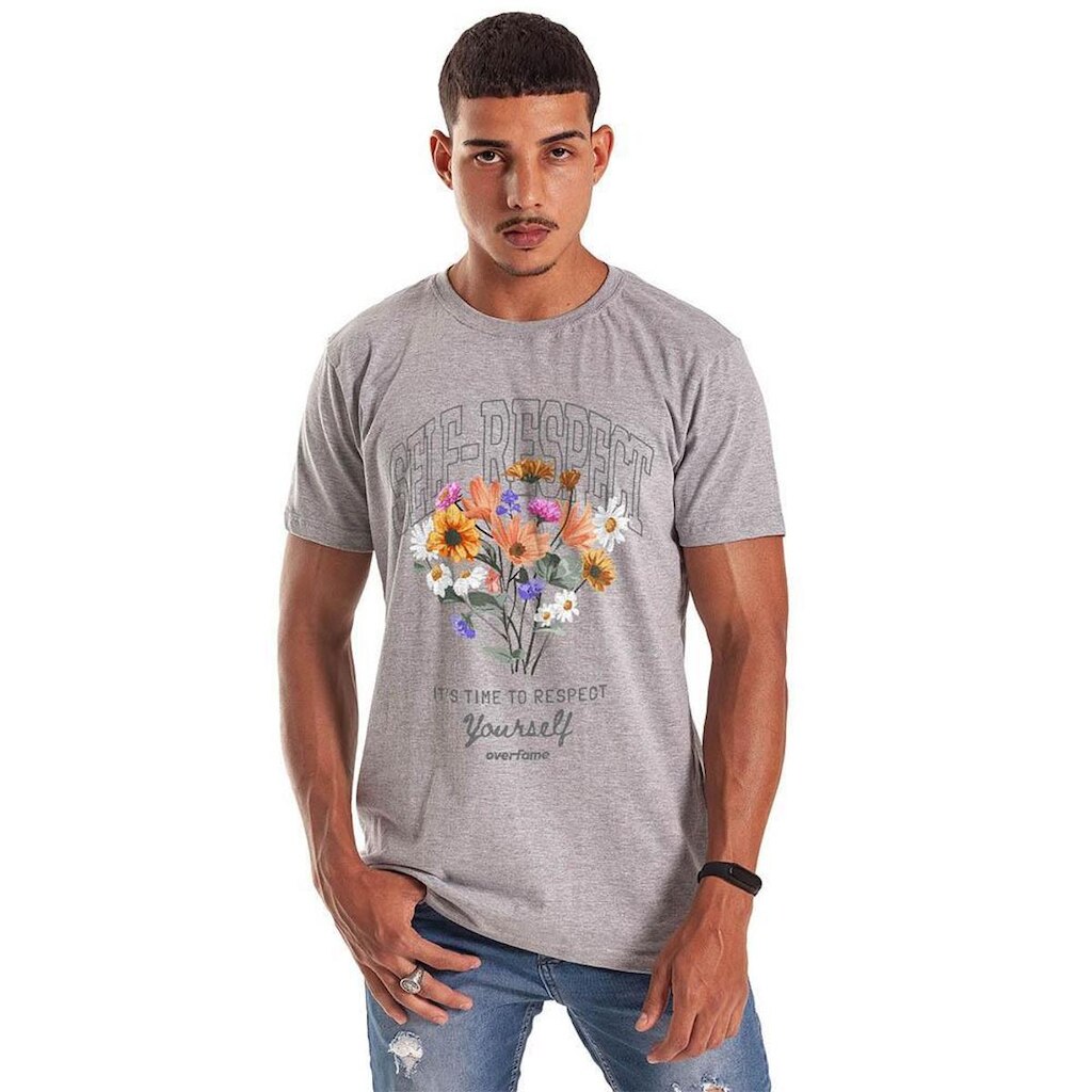 Camiseta Grafics Slim Cinza Mescla Self Respect