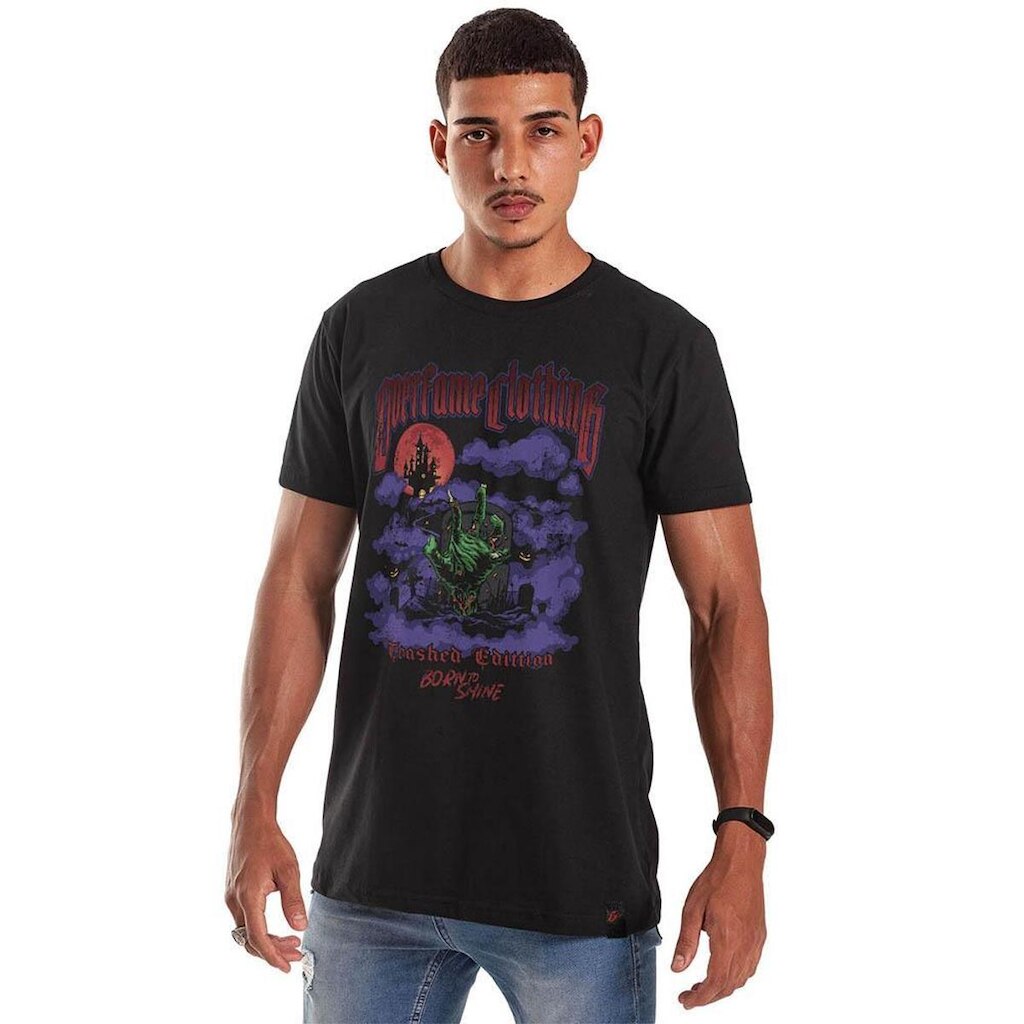 Camiseta Grafics Slim Preto Trashed Edition