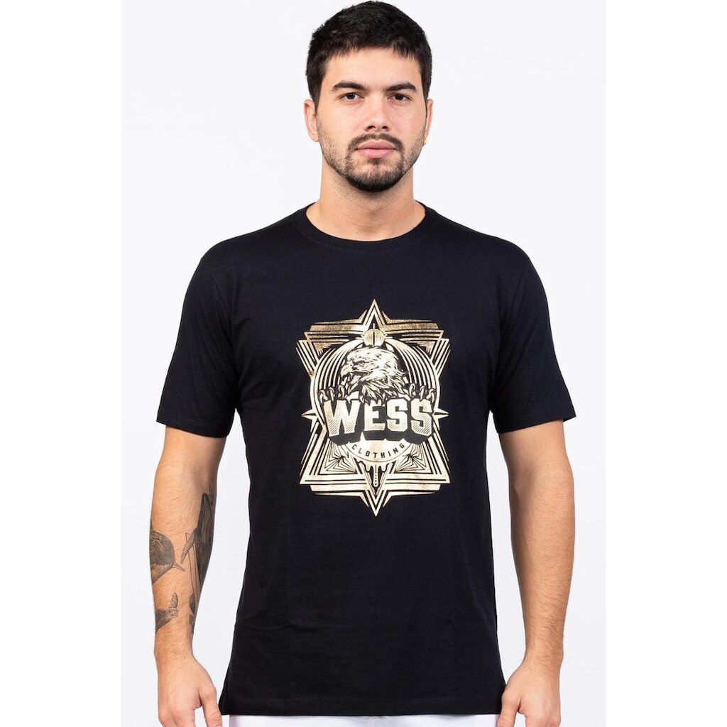 Camiseta Grafismo Preta He Wess Clothing