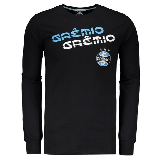 Camiseta Gremio Manga Longa Masculina Preto Netshoes
