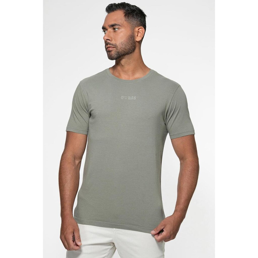 Camiseta Guess Bordado Centro Verde