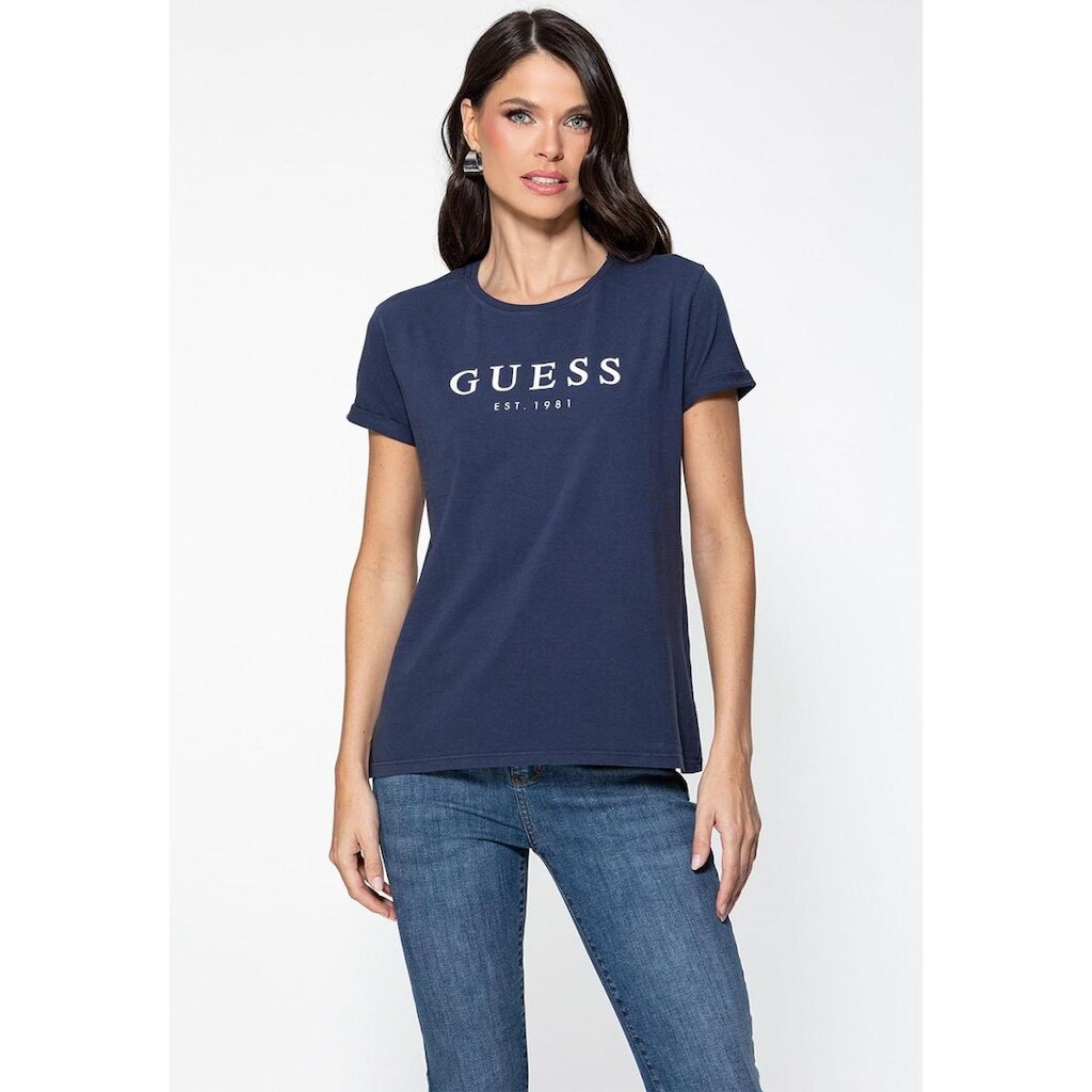 Camiseta Guess Escrita Est. 1981 Azul Escuro