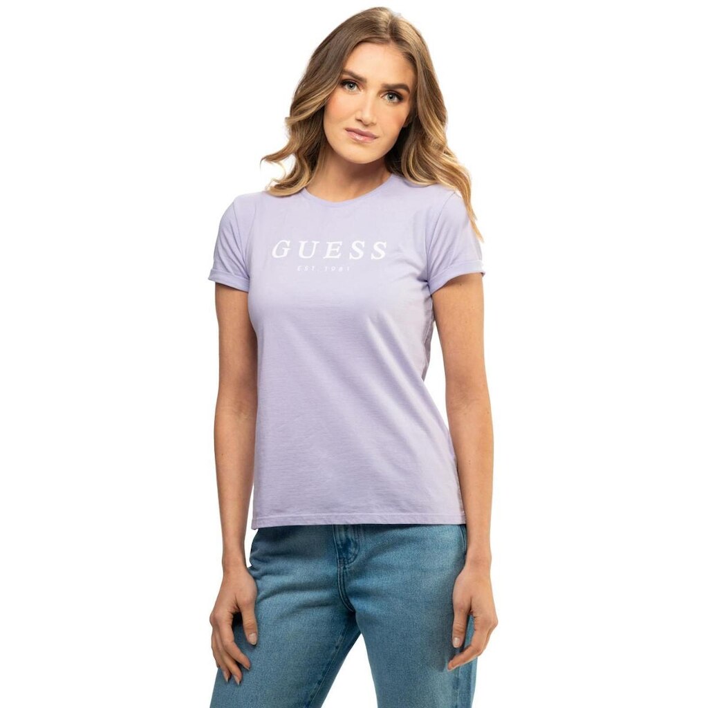 Camiseta Guess Escrita Est. 1981 Lilás