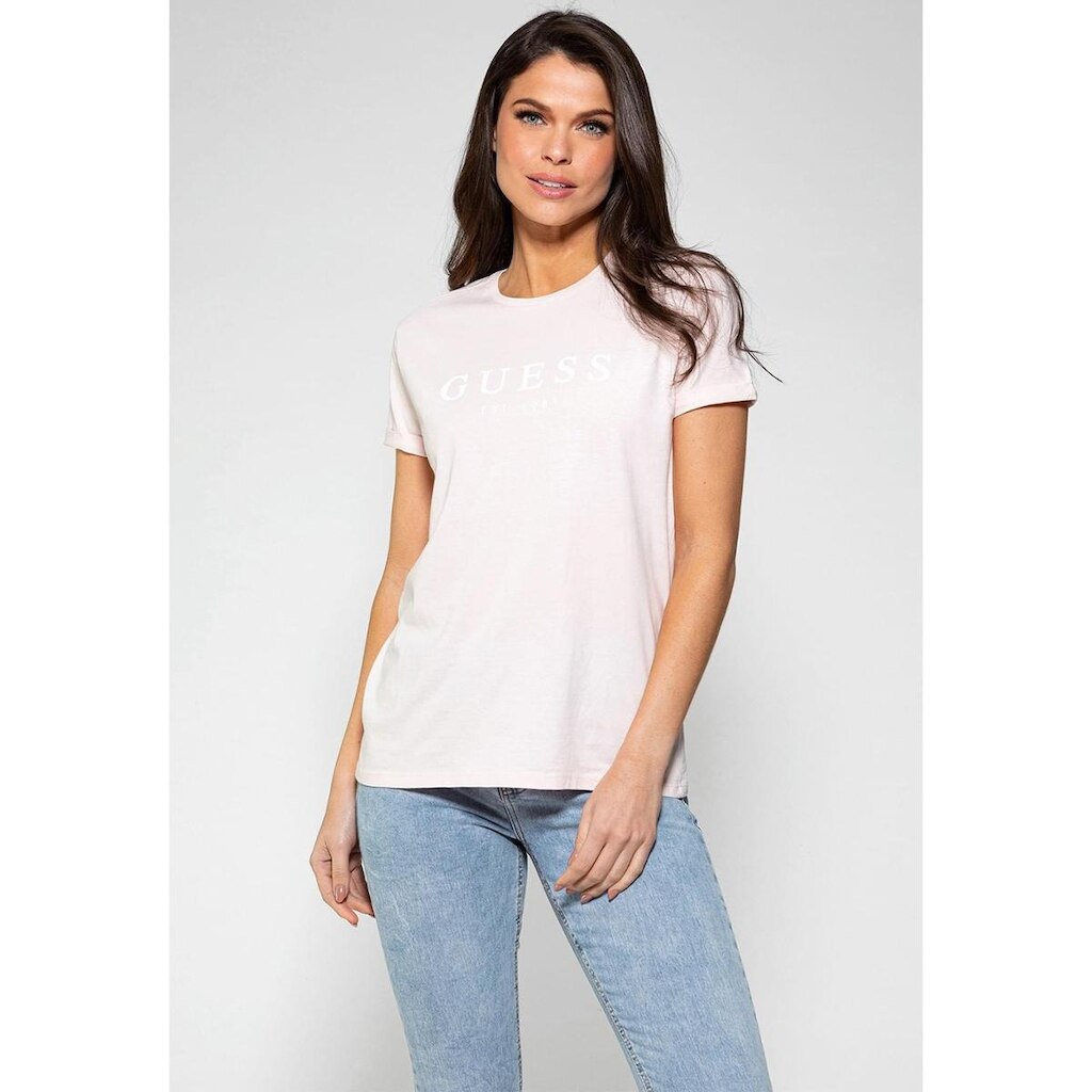 Camiseta Guess Escrita Est. 1981 Rosa Claro