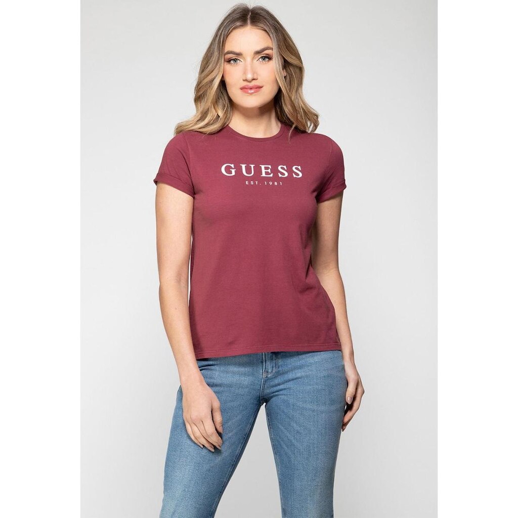 Camiseta Guess Escrita Est. 1981 Vinho