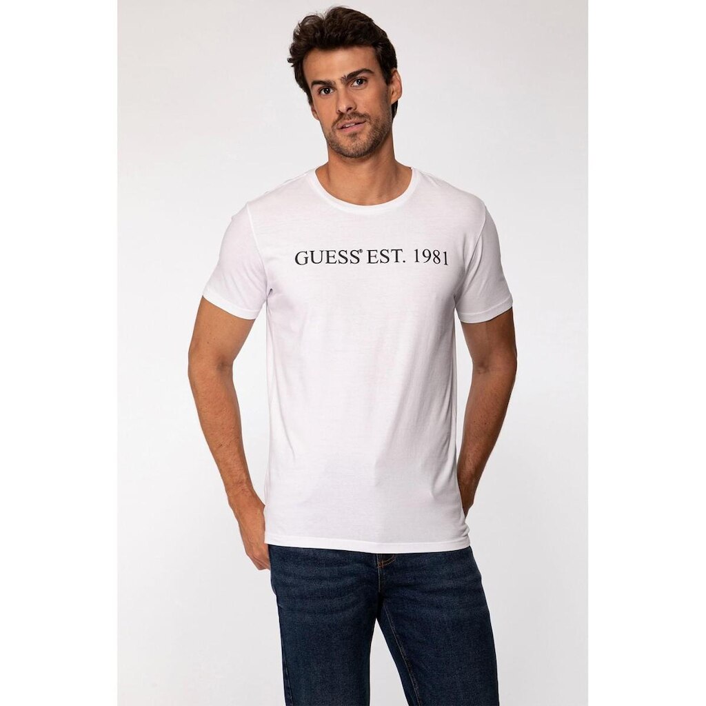 Camiseta Guess Est 1981 Relevo Branco