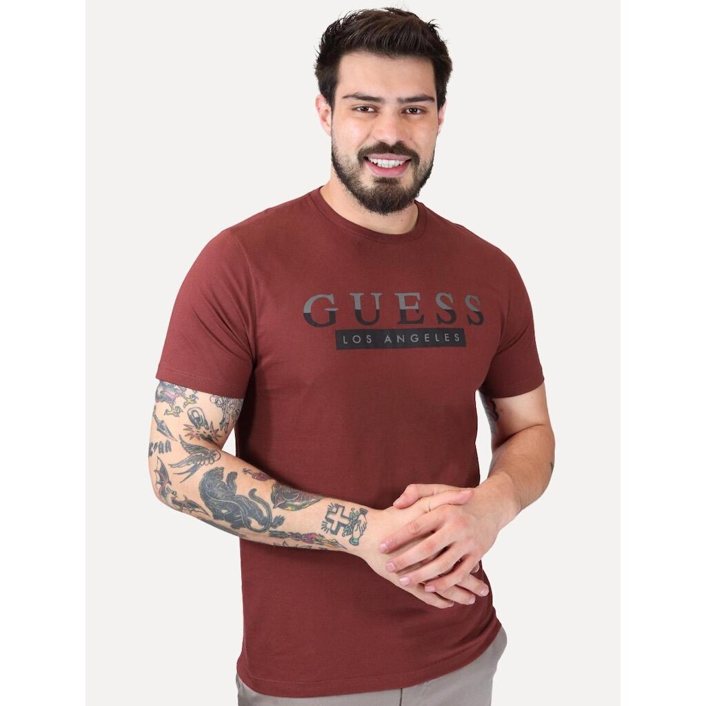 Camiseta Guess Los Angeles Silk Split Masculina