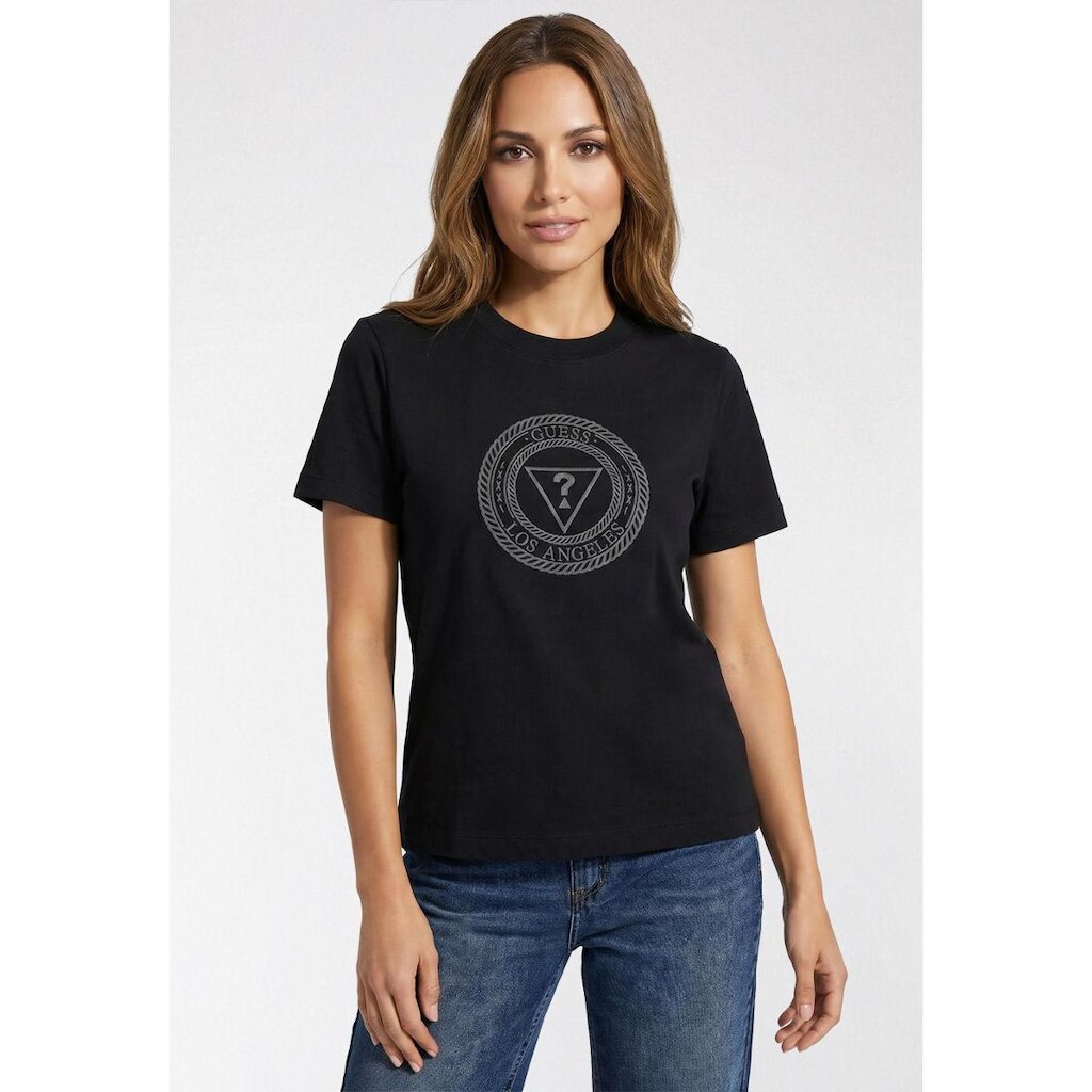 Camiseta Guess Mandala Silk Relevo Preto