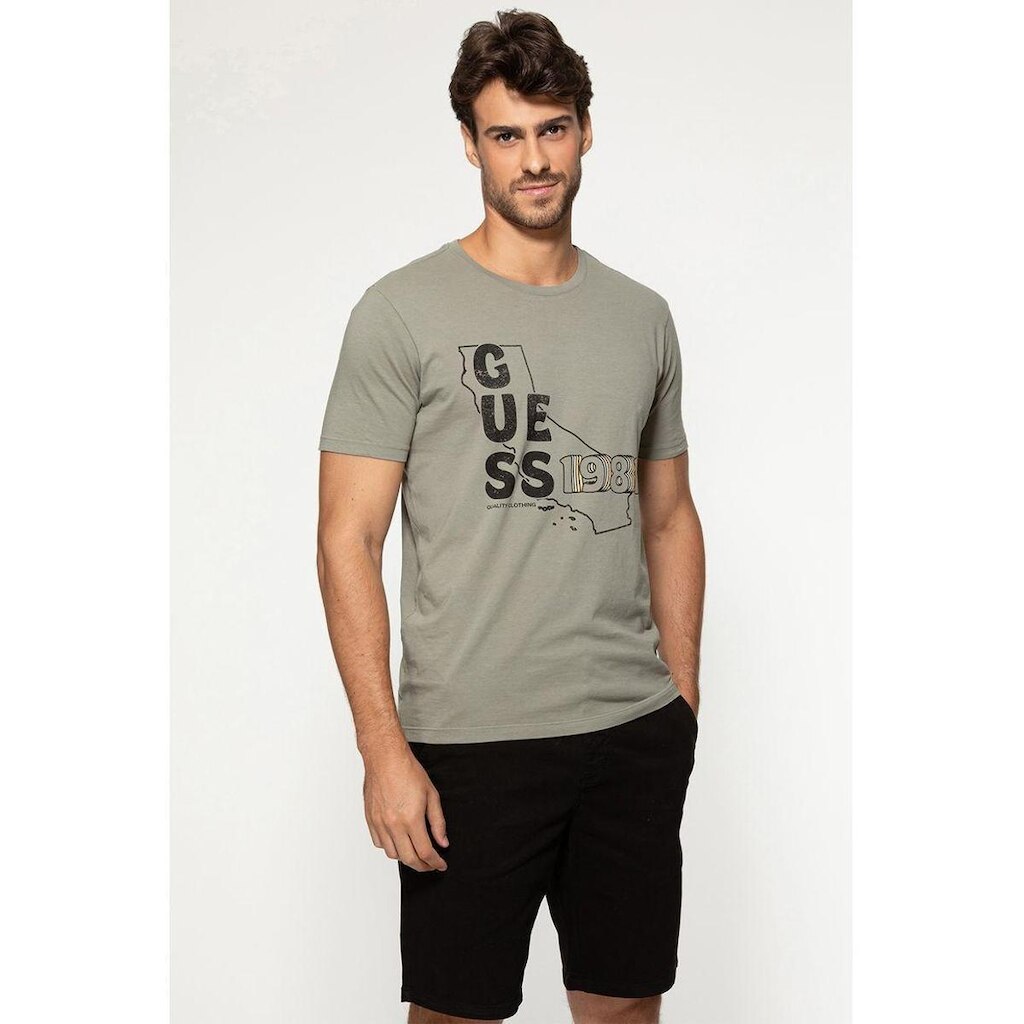 Camiseta Guess Mapa Califórnia 1981 Verde