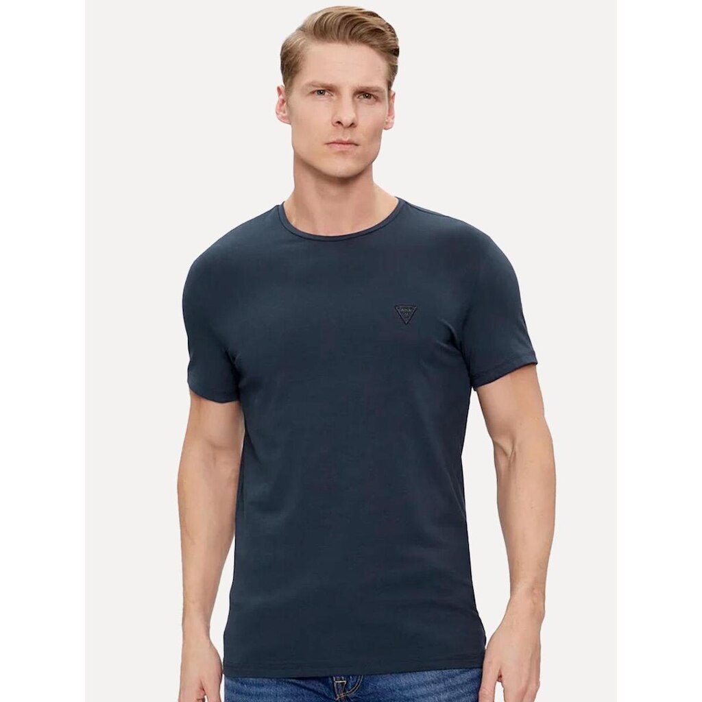 Camiseta Guess Masculina Bordado Peito Azul Marinho