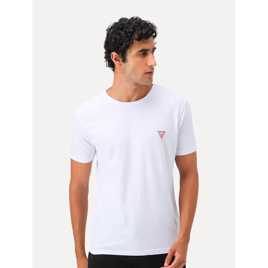 Camiseta Guess Masculina Original Small Triangle Branca