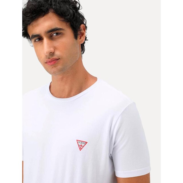 Camiseta Guess Masculina Original Small Triangle Branca