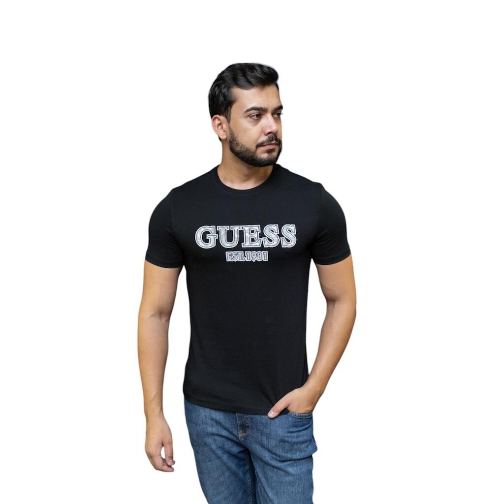 Camiseta Guess Masculina Slim Flocado