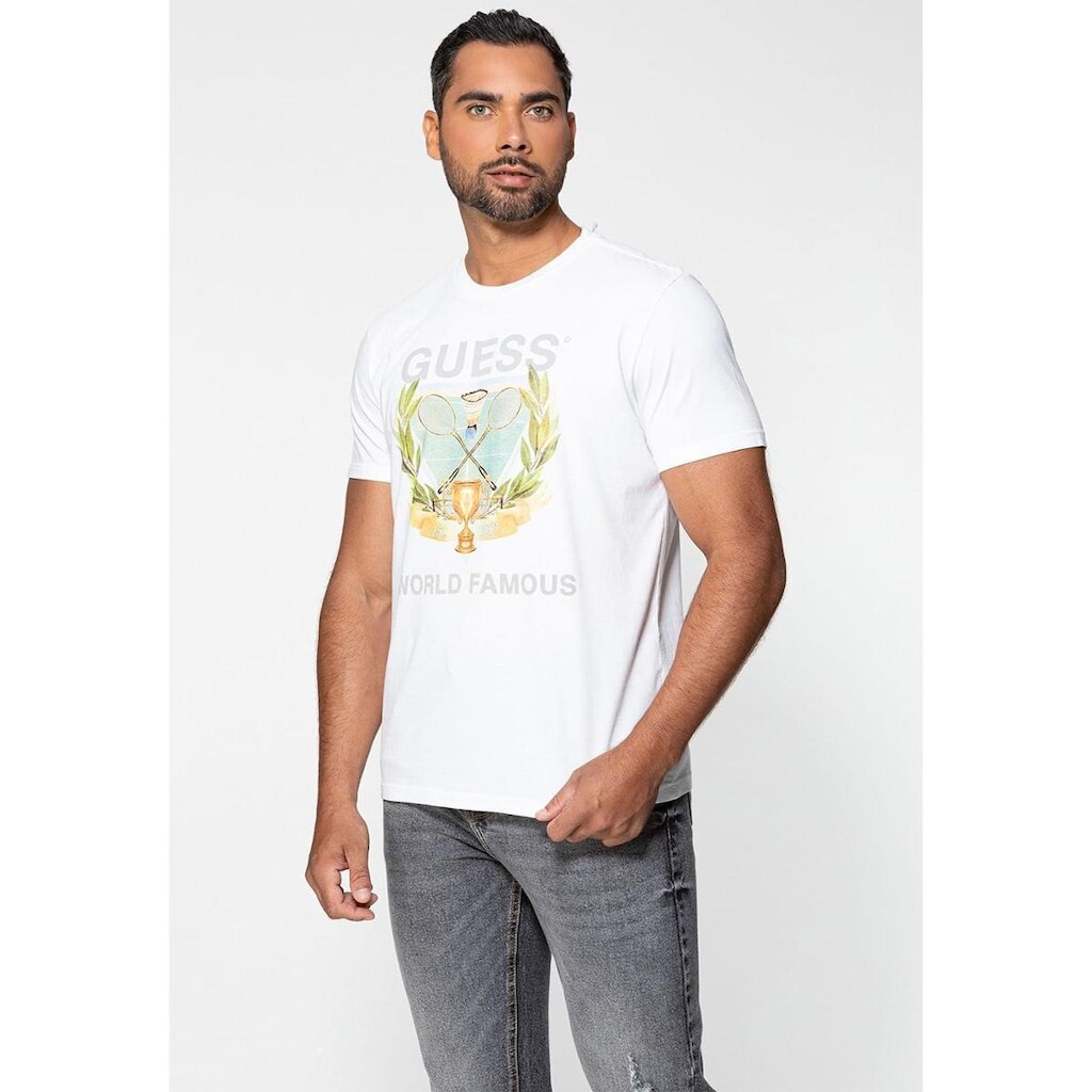Camiseta Guess Silk Badminton Branco