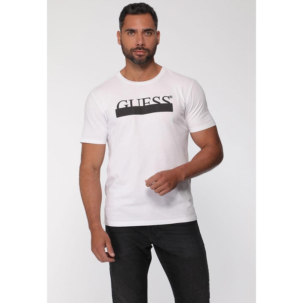 Camiseta Guess Silk Emborrachado Branco