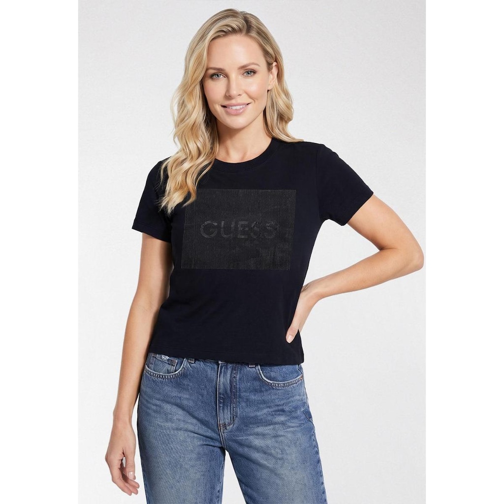 Camiseta GUESS Silk Holográfico Preto