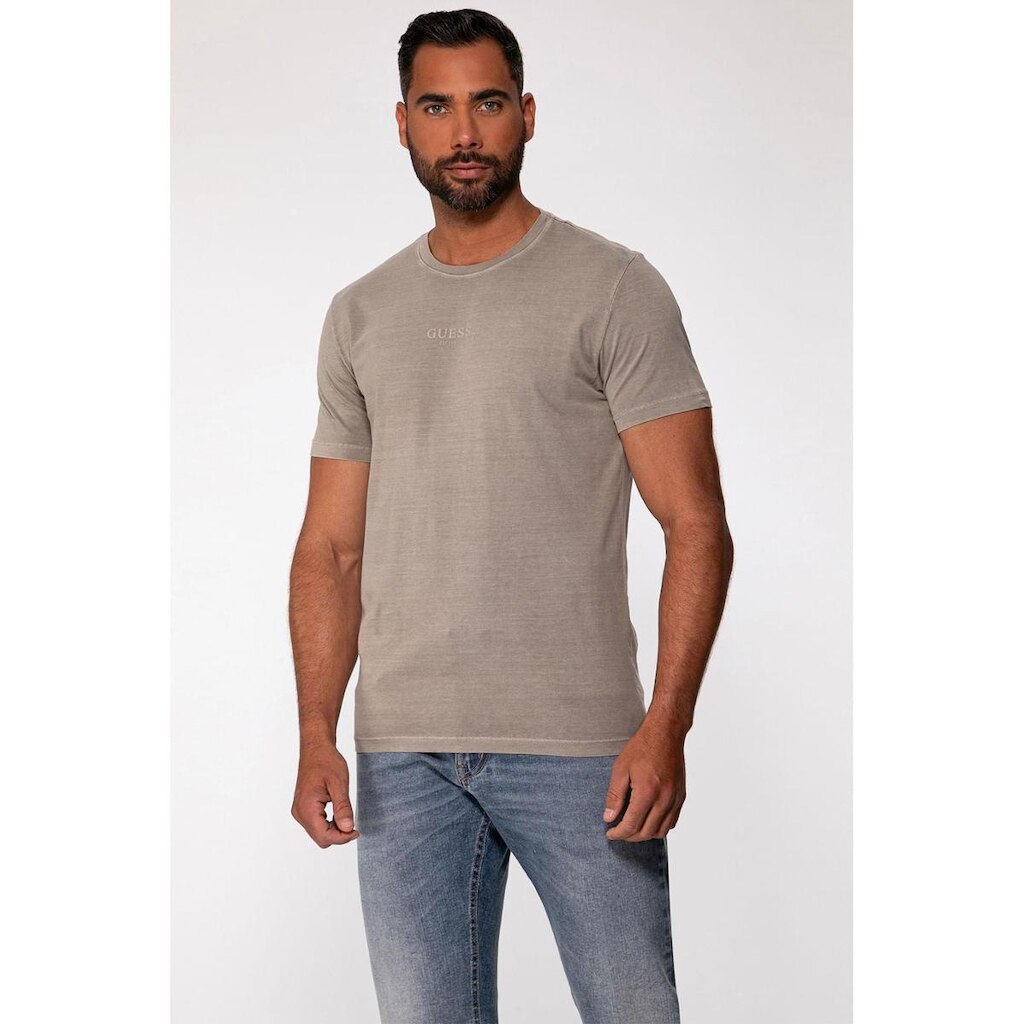 Camiseta Guess Silk Laser Estonada Bege