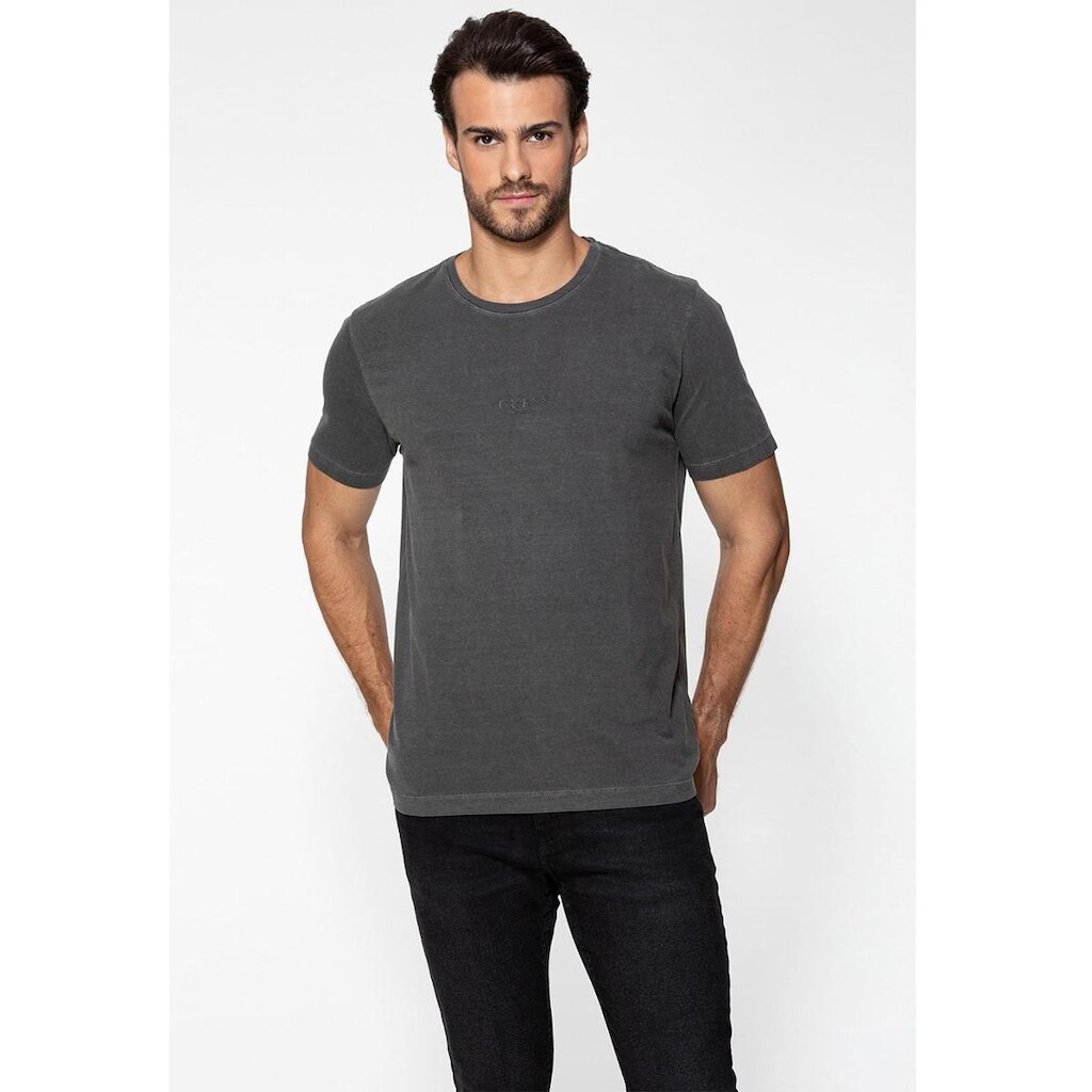 Camiseta Guess Silk Laser Estonada Preto