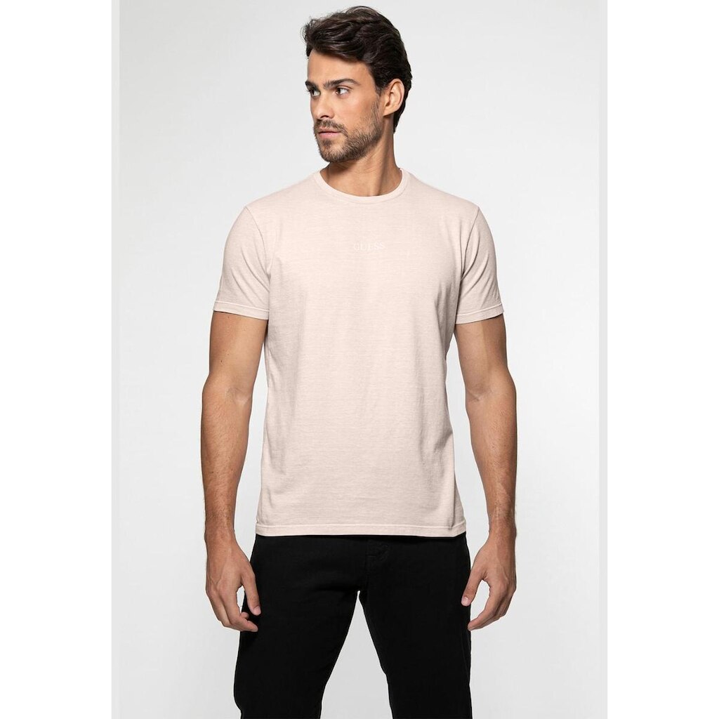 Camiseta Guess Silk Laser Estonada Rosa Claro