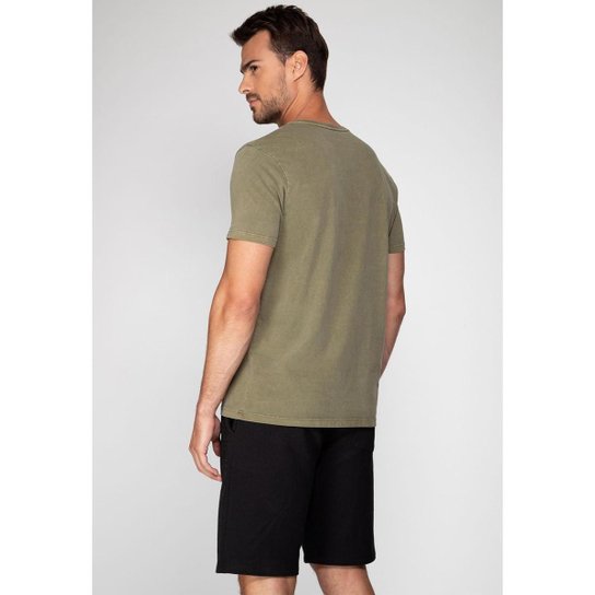 Camiseta Guess Silk Laser Estonada Verde Escuro
