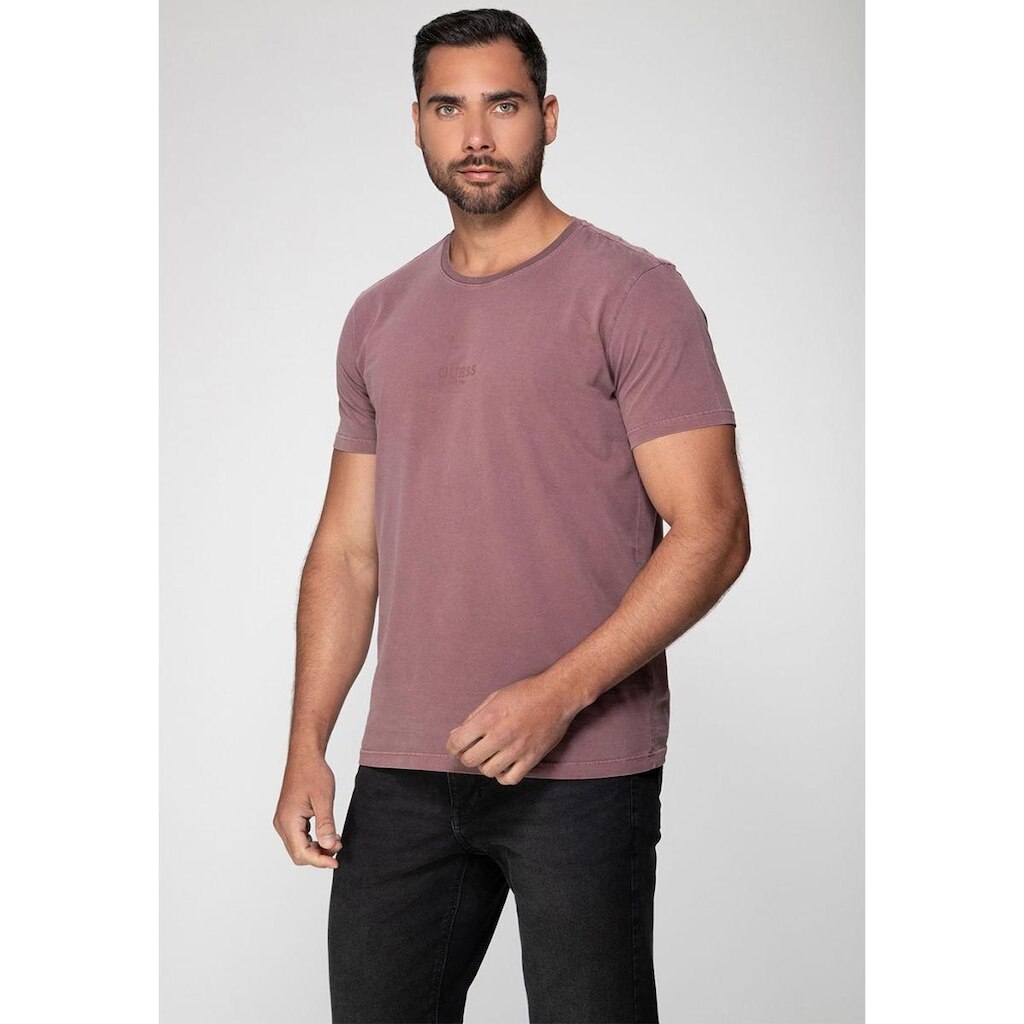 Camiseta Guess Silk Laser Estonada Vinho