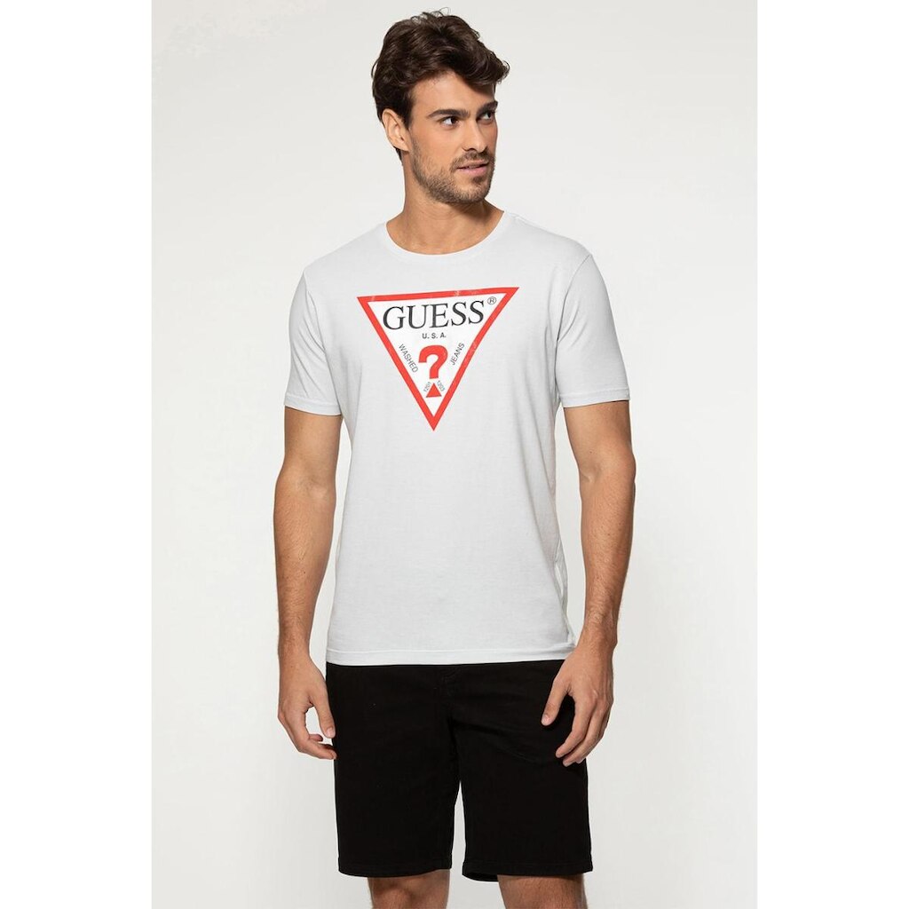Camiseta Guess Triangulo Desgastado Verde