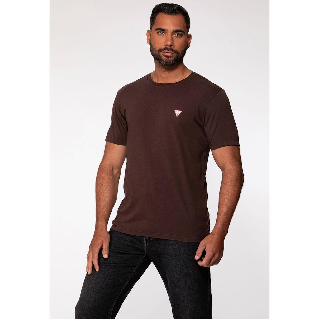 Camiseta Guess Triangulo Original Pq Marrom