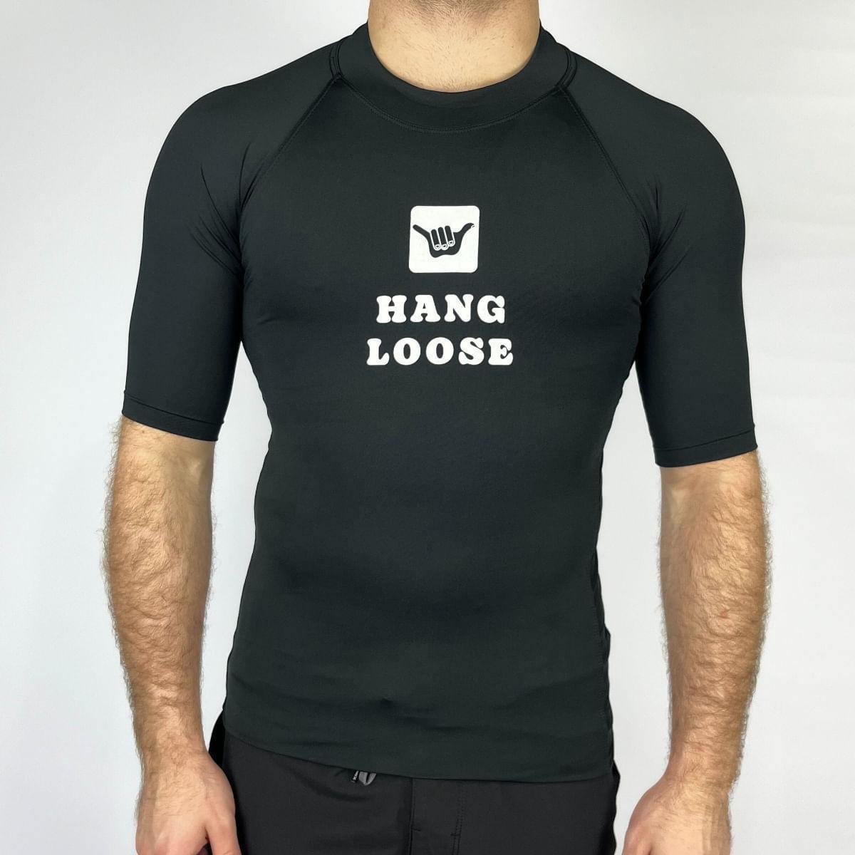 Camiseta Hang Loose Lycra Surf Boarder Preto Menor preço em Camiseta Hang Loose Lycra Surf Boarder Preto
