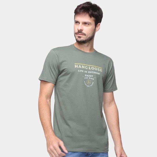 Camiseta Hang Loose Silk Camp Masculina - Verde escuro Menor preço em Camiseta Hang Loose Silk Camp Masculina - Verde escuro