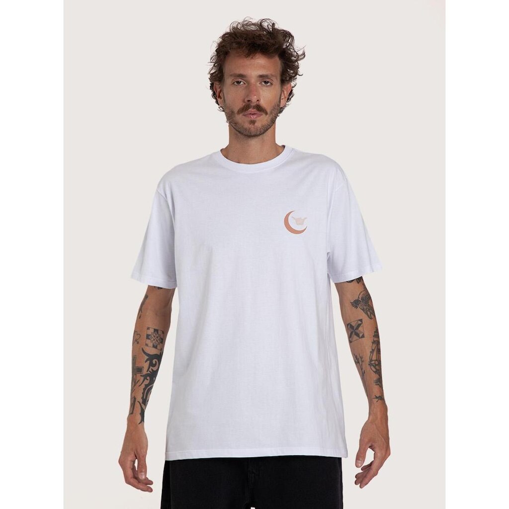 Camiseta Hang Loose Sunnymoom Silk Original Branca / Marrom