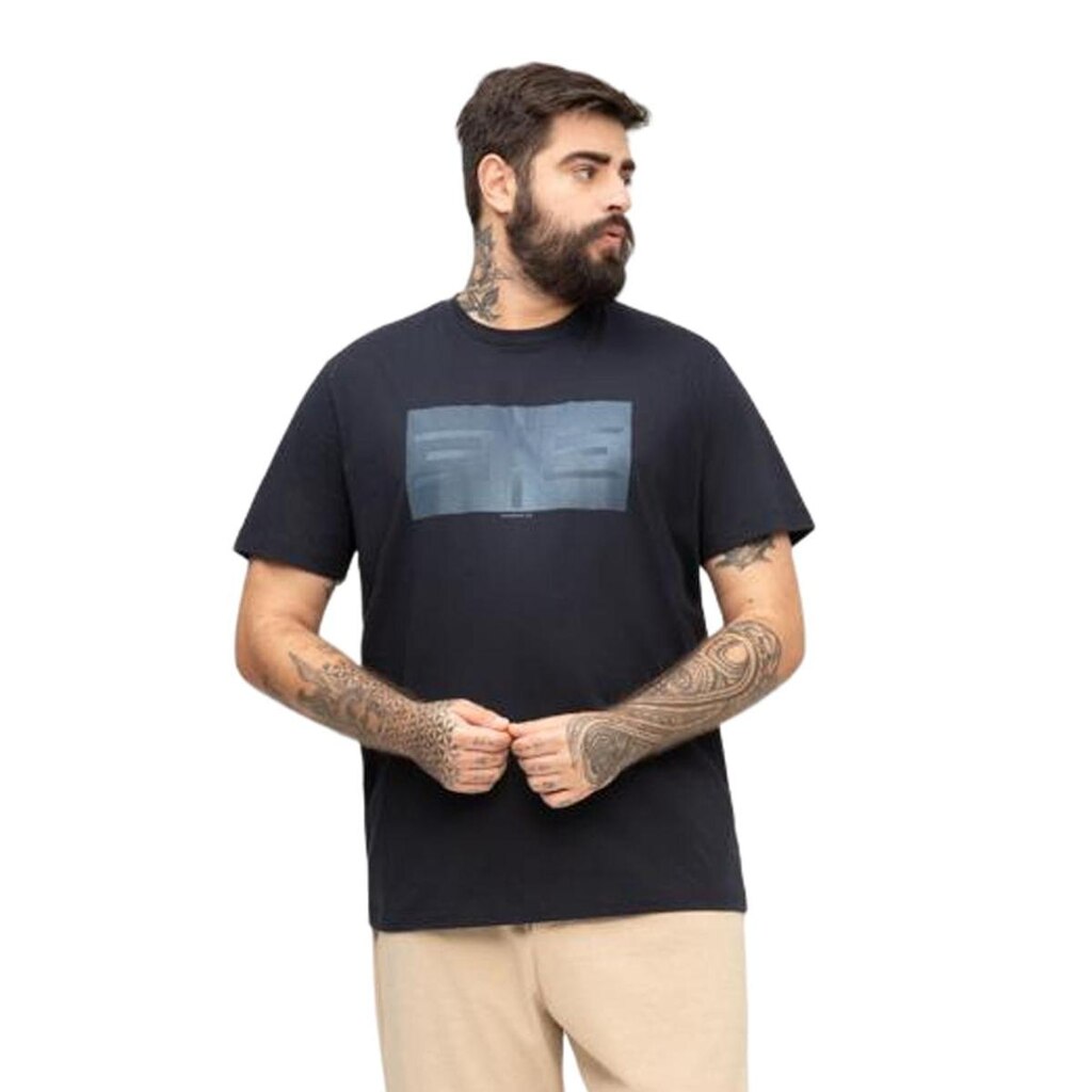 Camiseta Hangar 33 Plus Size Estampada Azul Tam. G1