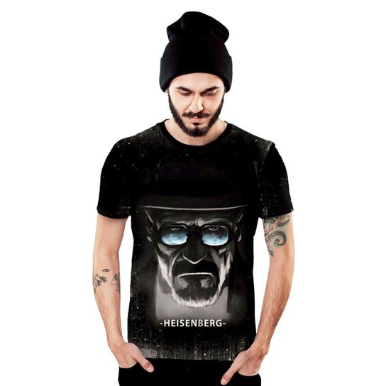 Camiseta Heisenberg Walter White Breaking Bad - Preto Menor preço em Camiseta Heisenberg Walter White Breaking Bad - Preto