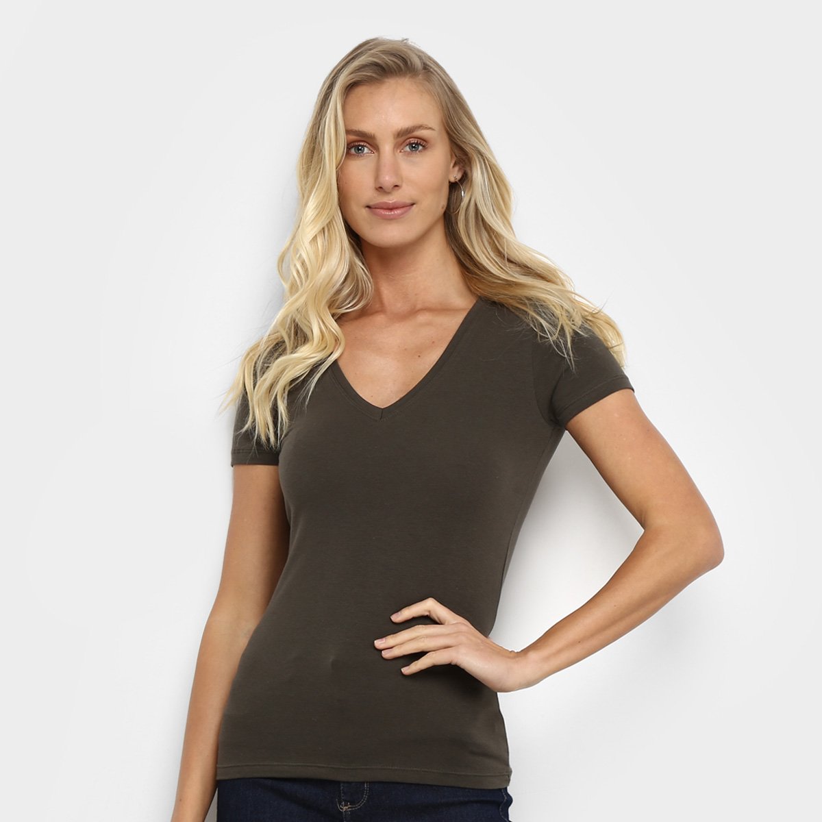 camiseta basica hering gola v