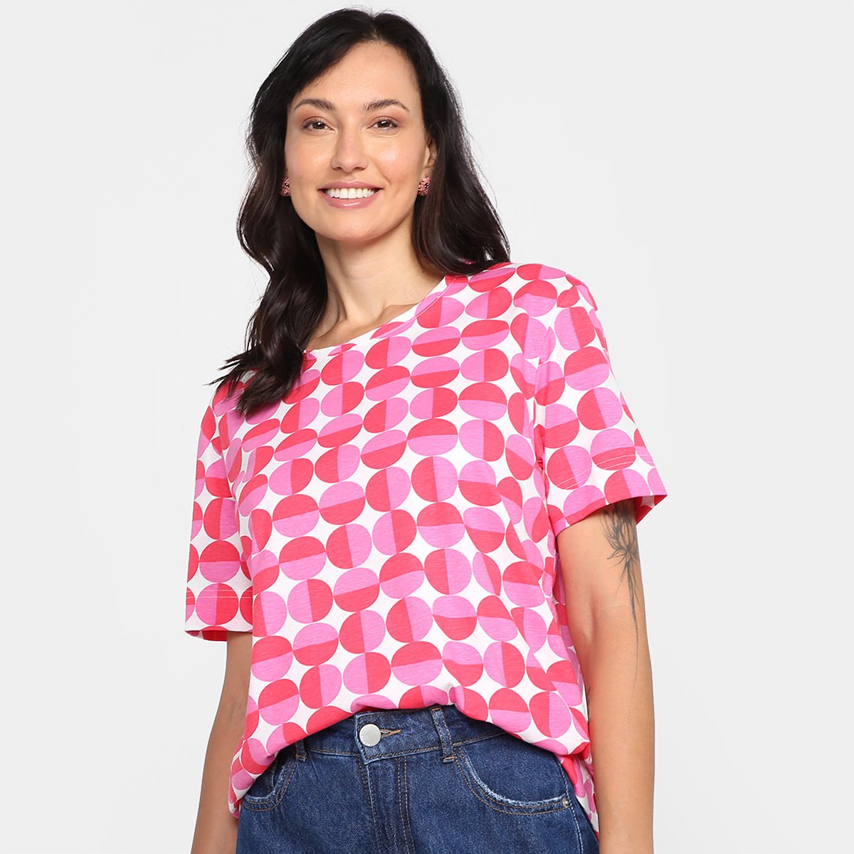 Camiseta Hering Estampada Feminina Rosa Netshoes