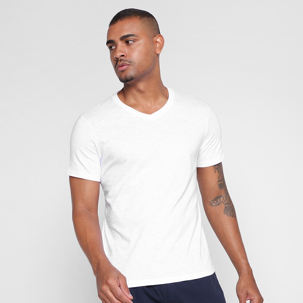 Camiseta Hering Flamê Gola V Masculina