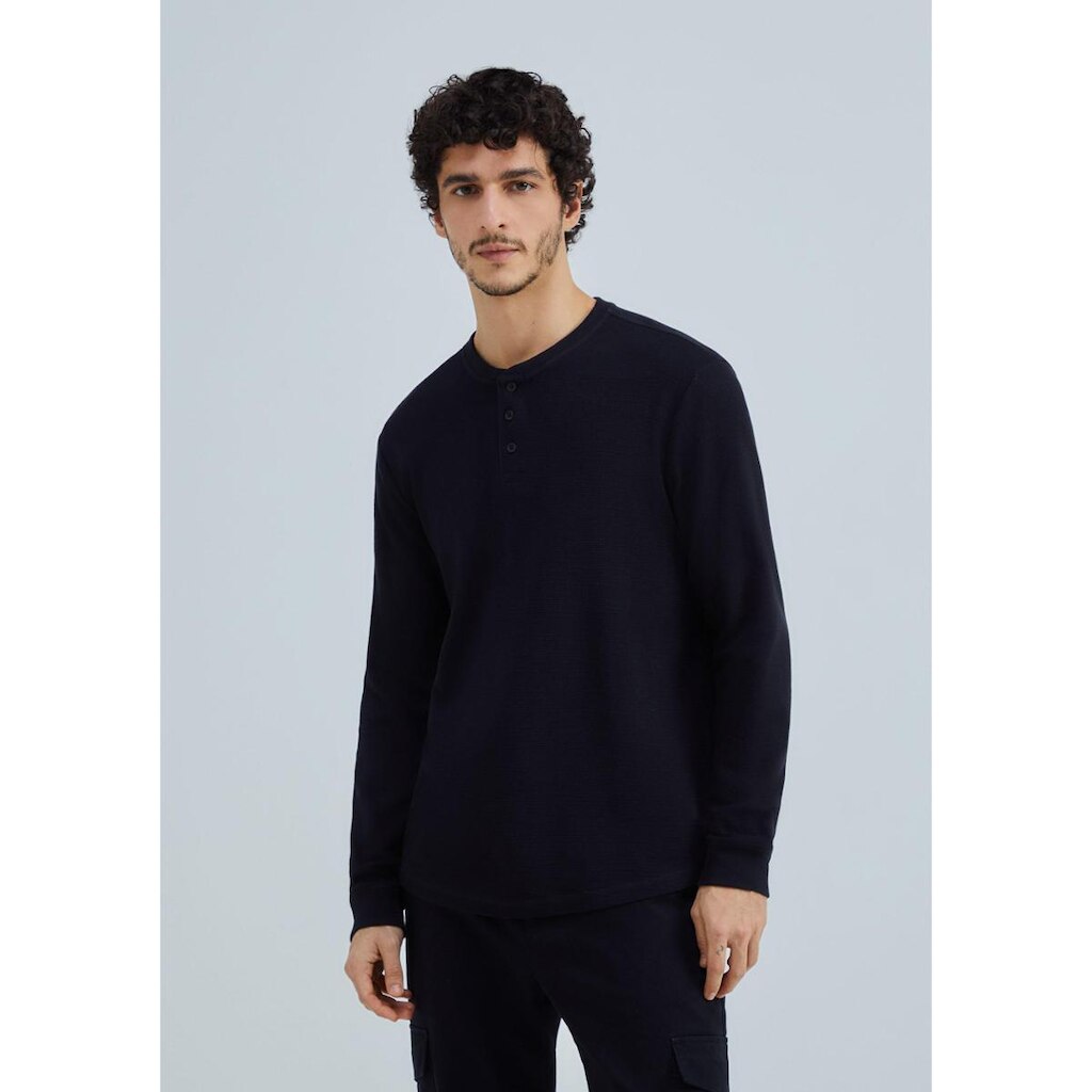 Camiseta Hering Manga Longa Com Peitilho Masculina