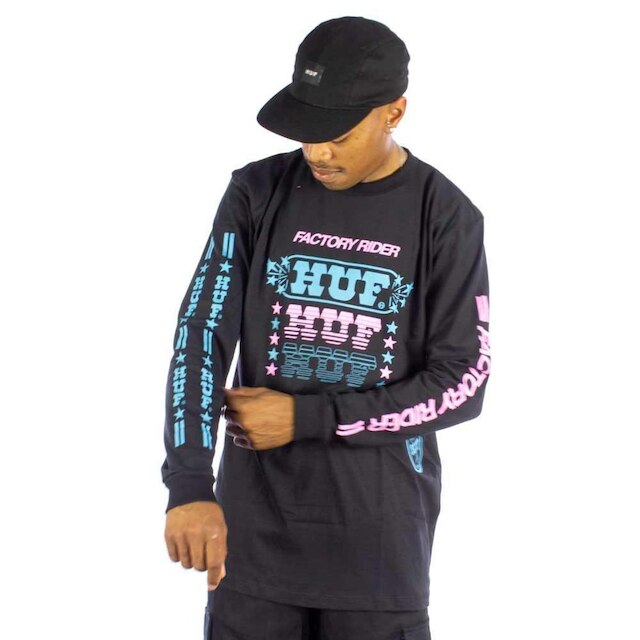 CAMISETA HUF FACTORY RIDER PRETO - Preto | Netshoes