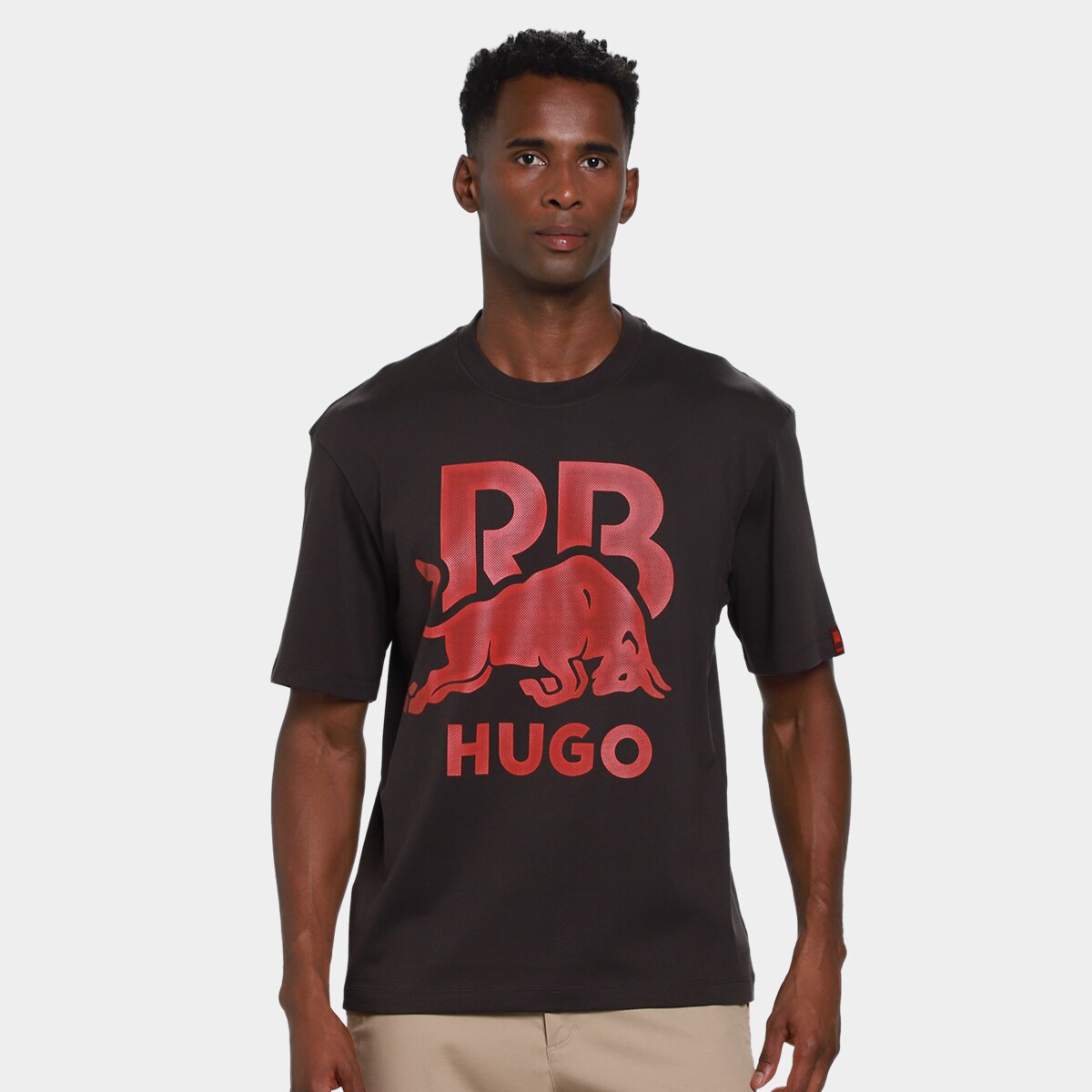 Camiseta Hugo Boss Racing Bulls Masculina Marrom