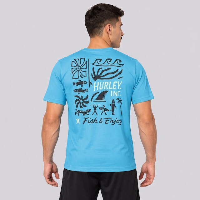 Camiseta Hurley Fish & Enjoy Azul - Azul | Netshoes