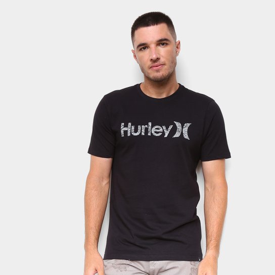 Camiseta Hurley Silk O&O Pupukea Masculina - Preto Menor preço em Camiseta Hurley Silk O&O Pupukea Masculina - Preto