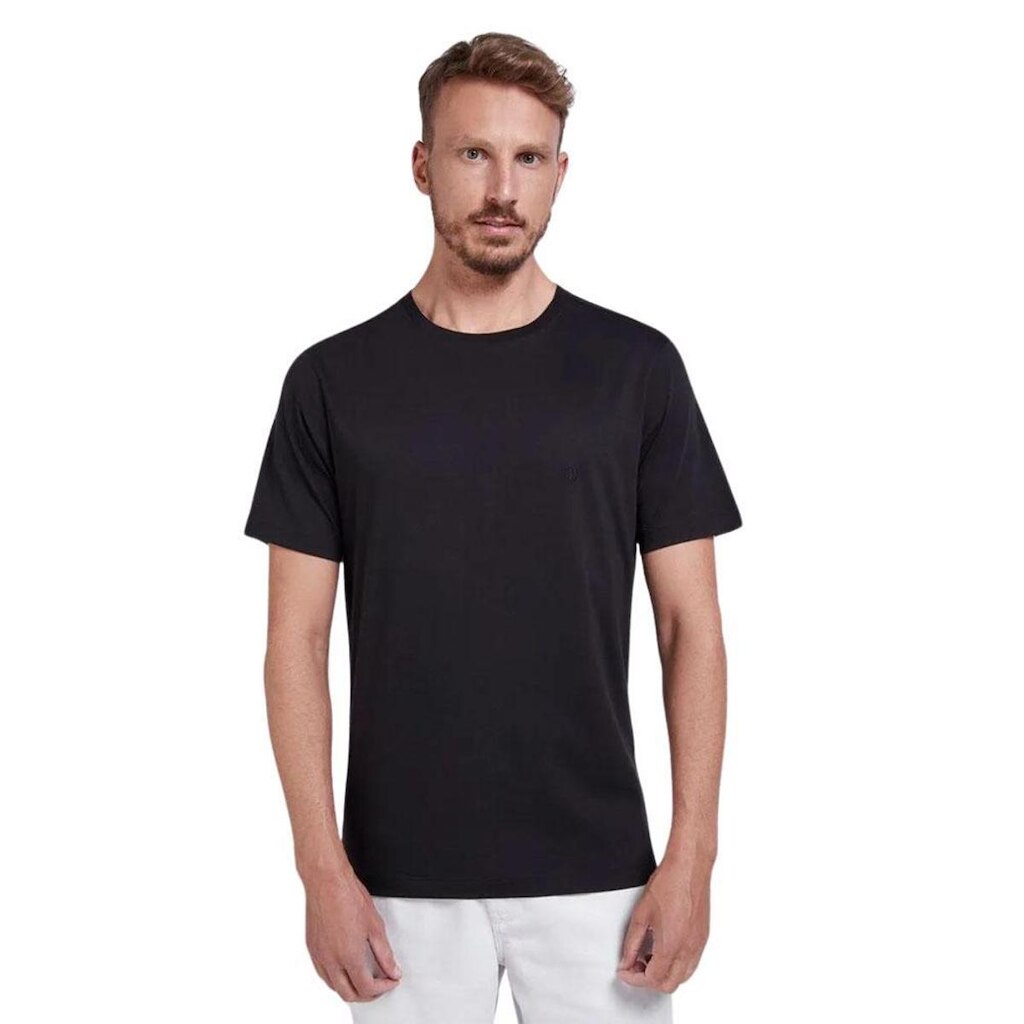 Camiseta Individual Comfort Pima Básica Essencial Preta