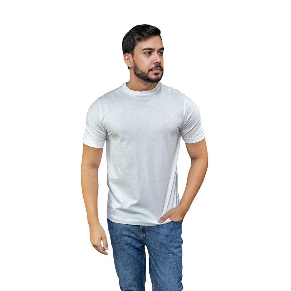Camiseta Individual Masculina Algodão Pima Essencial Branco