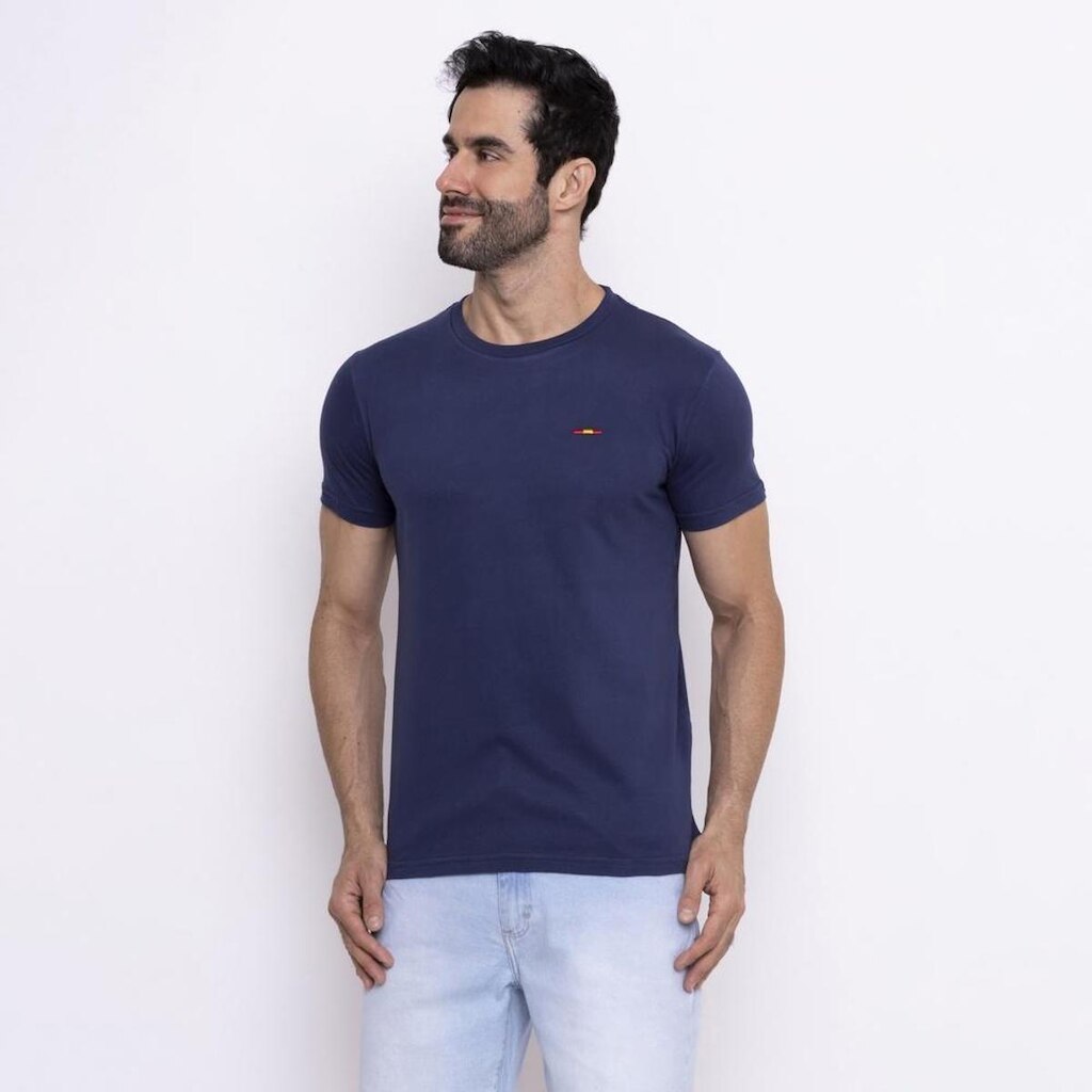 Camiseta Industrie Básica Bordada Espanha Algodão Premium Masculina
