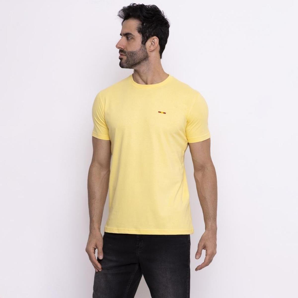 Camiseta Industrie Básica Bordada Espanha Algodão Premium Masculina