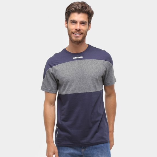Camiseta Industrie Box Listra Masculina - Marinho Menor preço em Camiseta Industrie Box Listra Masculina - Marinho