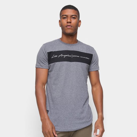 Camiseta Industrie Los Angeles Faixa Masculina - Grafite