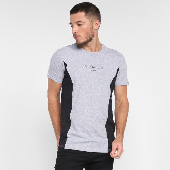 Camiseta Industrie New York City Masculina - Cinza Menor preço em Camiseta Industrie New York City Masculina - Cinza