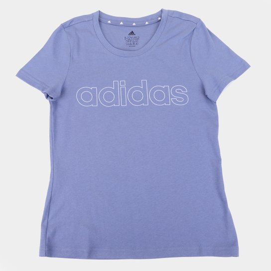 Camiseta Infantil Adidas Essentials Big Logo Linear Feminina - Violeta Menor preço em Camiseta Infantil Adidas Essentials Big Logo Linear Feminina - Violeta