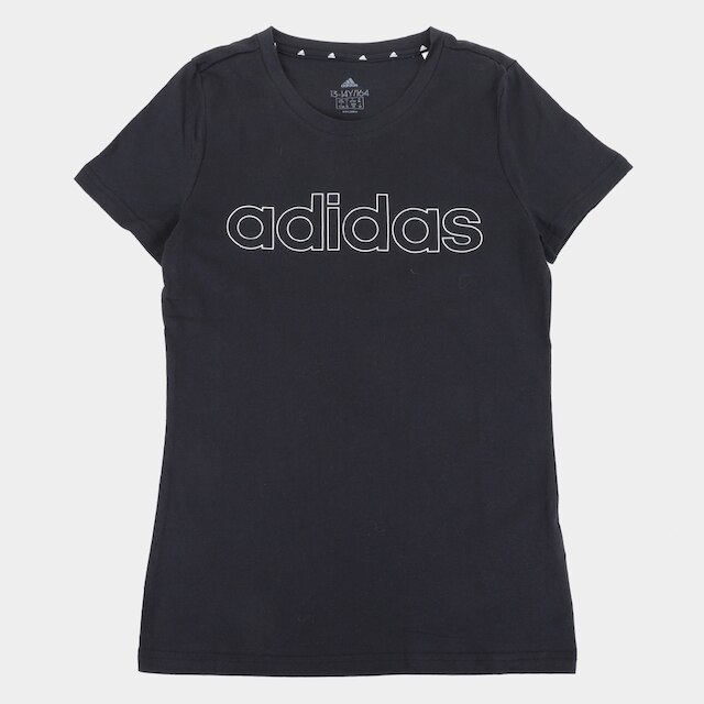 Camiseta Infantil Adidas Essentials Big Logo Linear Feminina - Preto+Branco é boa?