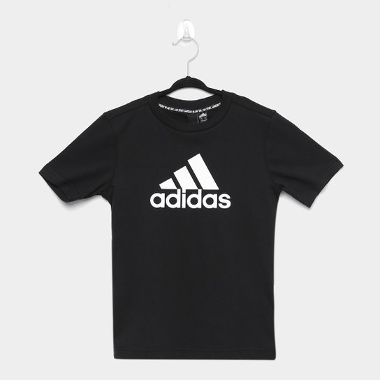 Camiseta Infantil Adidas Mh Bos Yb Manga Curta Masculina - Preto e Branco Menor preço em Camiseta Infantil Adidas Mh Bos Yb Manga Curta Masculina - Preto e Branco